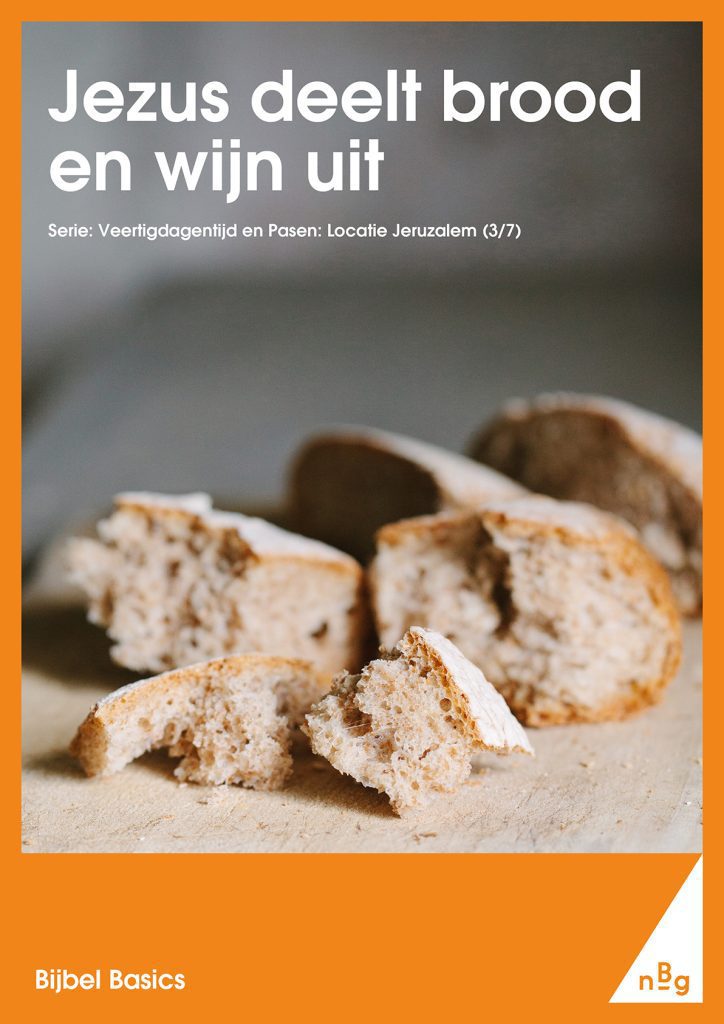 Jezus deelt brood en wijn uit